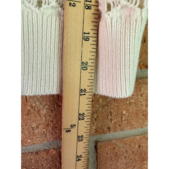 Kenar Womens Open Knit Ivory Cardigan Sweater Cotton Button Front - Picture 8 of 8